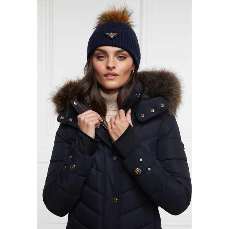 Holland Cooper Burghley Bobble Hat - Ink Navy-2